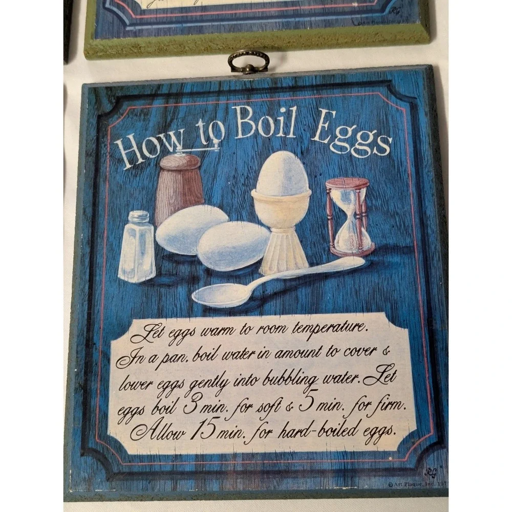 Vintage Cottagecore Kitchen Plaques Set of 4 Wall Hangings Cooking Decor